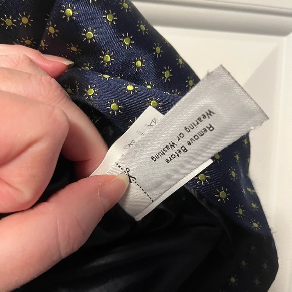 J Crew Collection Navy Sun Print Tie Silk Miniskirt - Picture 7 of 10